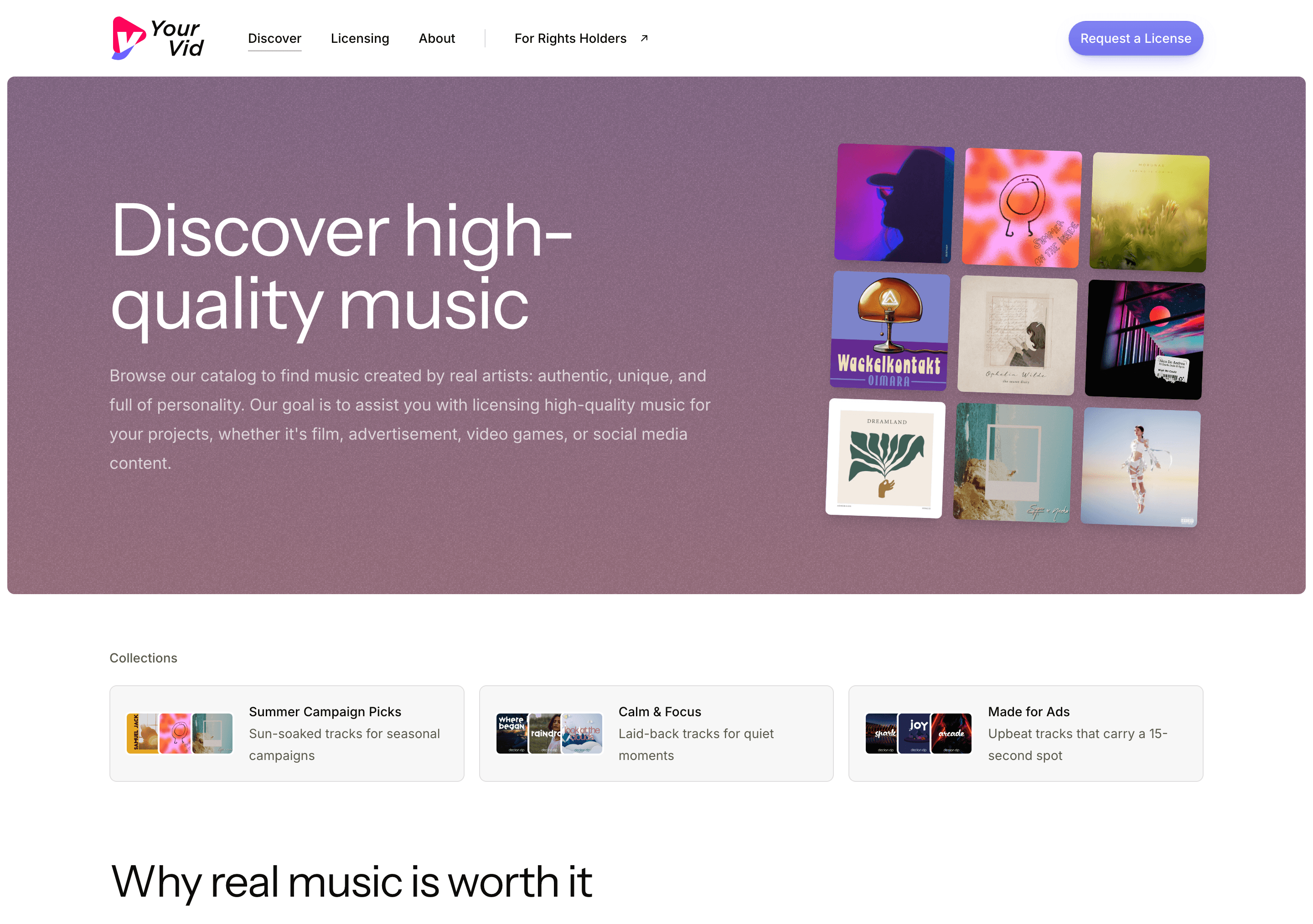 The YourVid licensing storefront
