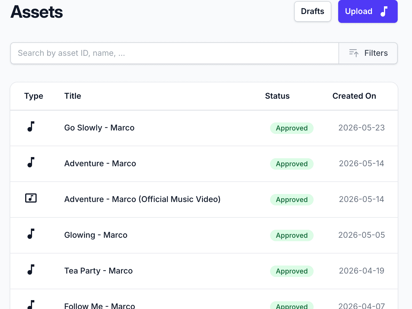 Catalog and releases in the dashboard